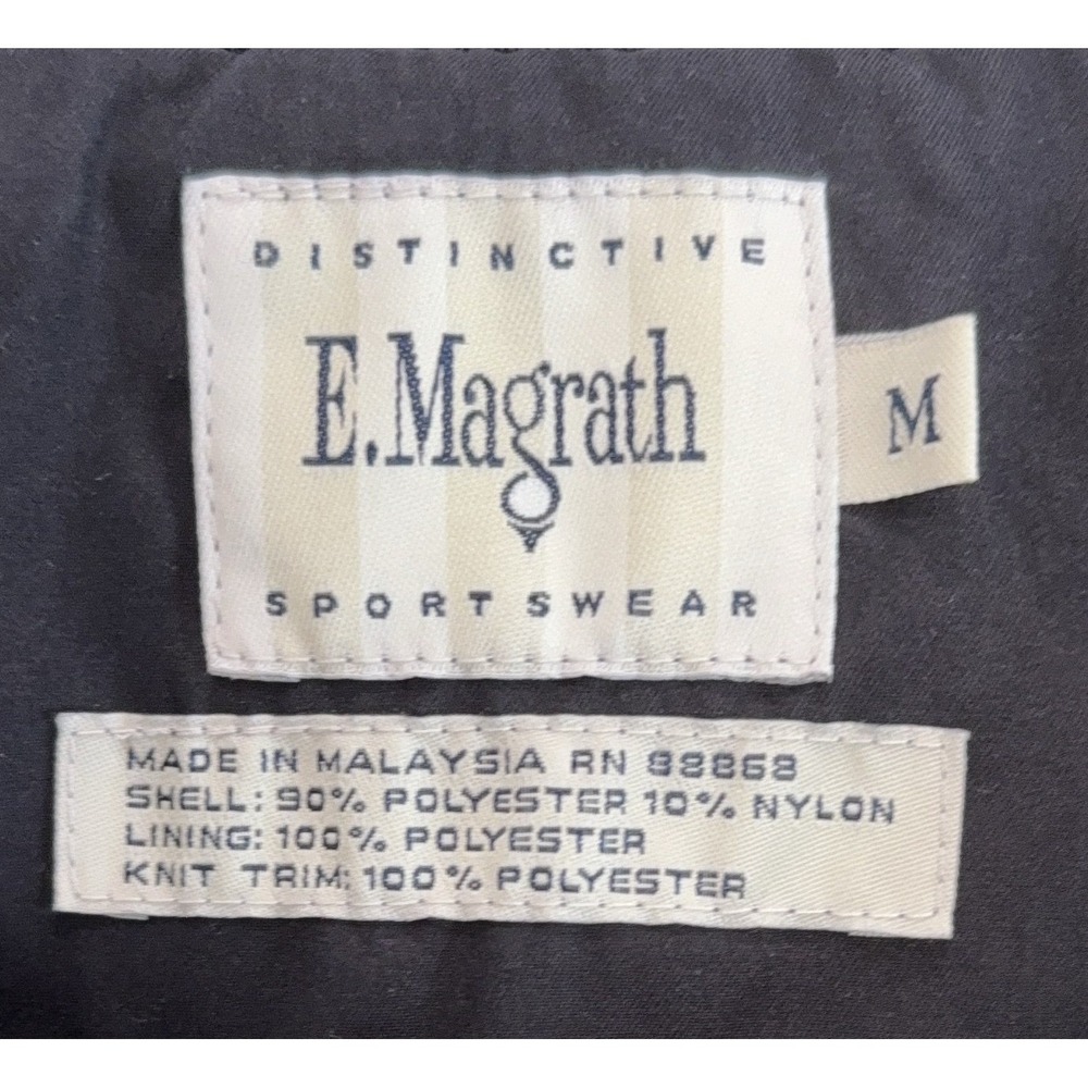 E. Magrath Distinctive Sportswear Sleeveless Vest M Black Tan Golf Embroidered - Picture 2 of 7